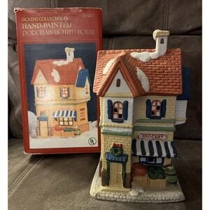 VTG 1991 Dickens Collectibles Grocery store Village Holiday Expressions building